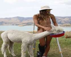 She is an animal lover and animal also loves to be with her.